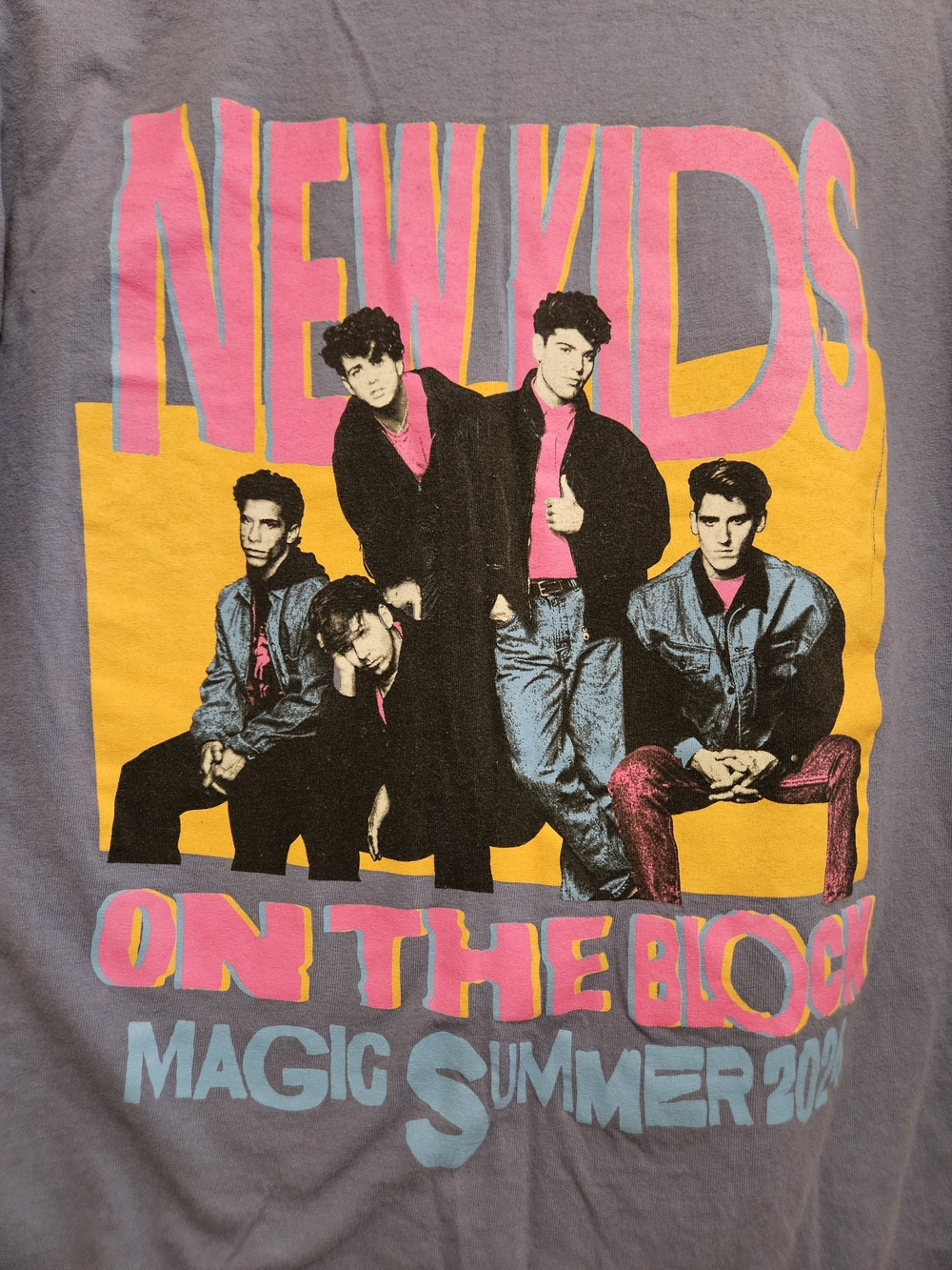 New Kids On The Block 2X Gildan Heavy Cotton Purple T-Shirt Tour 2024 90s Y2K - Picture 3 of 4